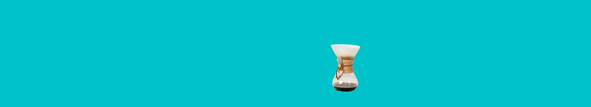 Imagen de fondo azul con un chemex